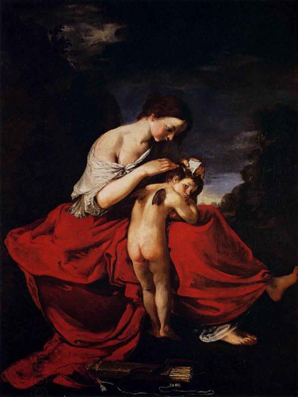 Giovanni da san giovanni Venus Combing Cupids Hair
